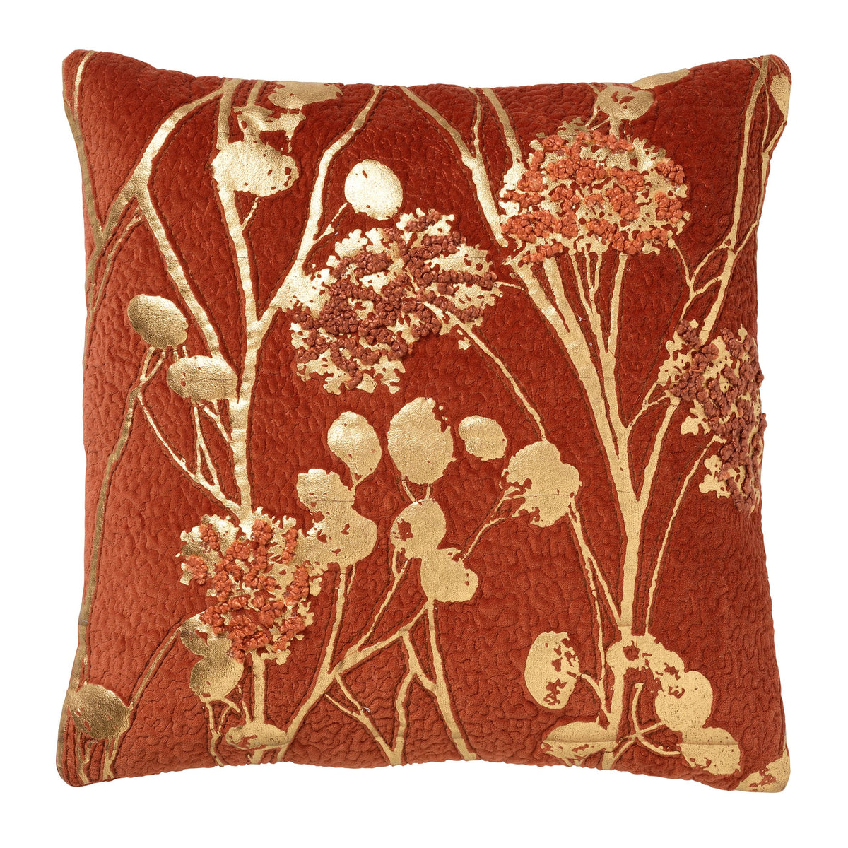 MABELLE | sierkussen 45x45 cm | Potters Clay | oranje | goud | Hoii | met duurzame kussenvulling