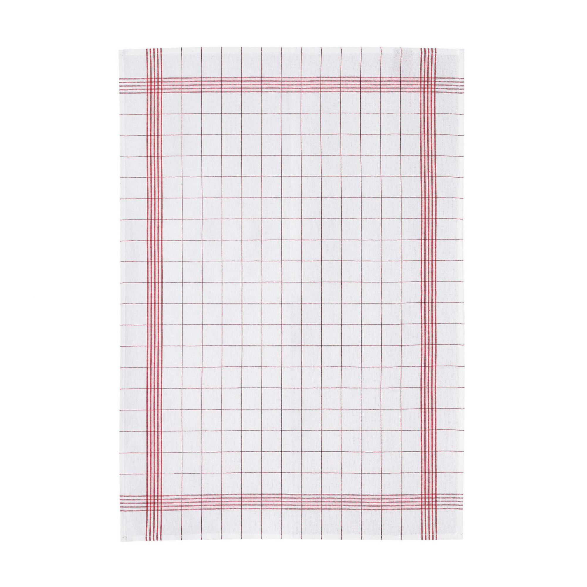 CARREAUX - Torchon metis  en coton rouge 55 x 75