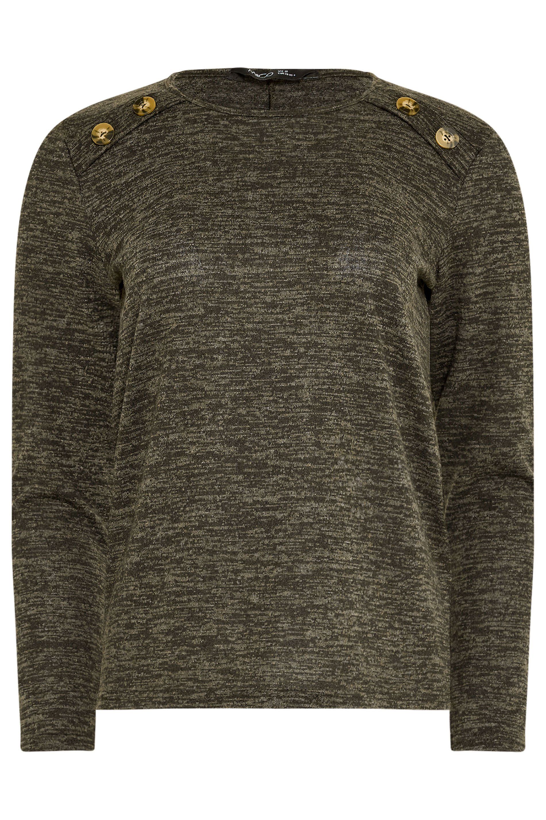 M&Co Button Detail Long Sleeve Tunic Top