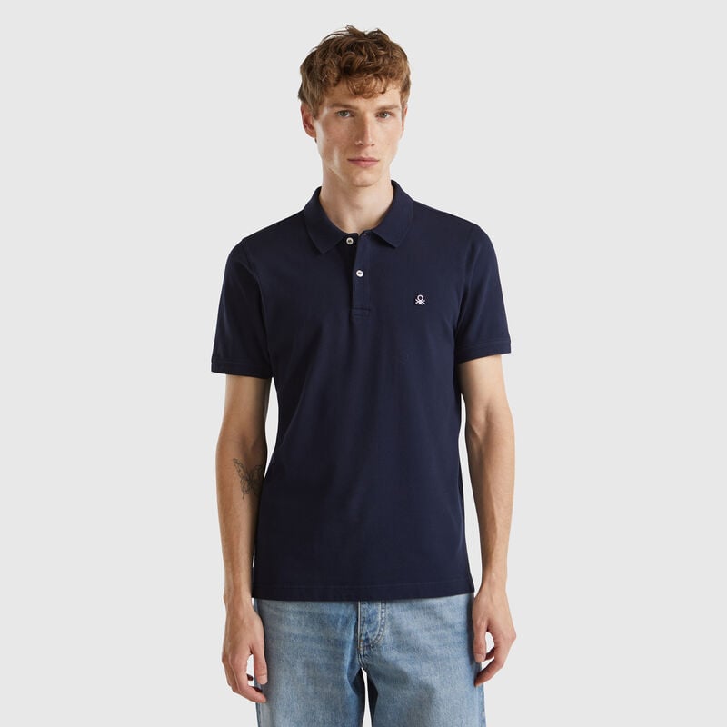 Midnight blue slim fit polo