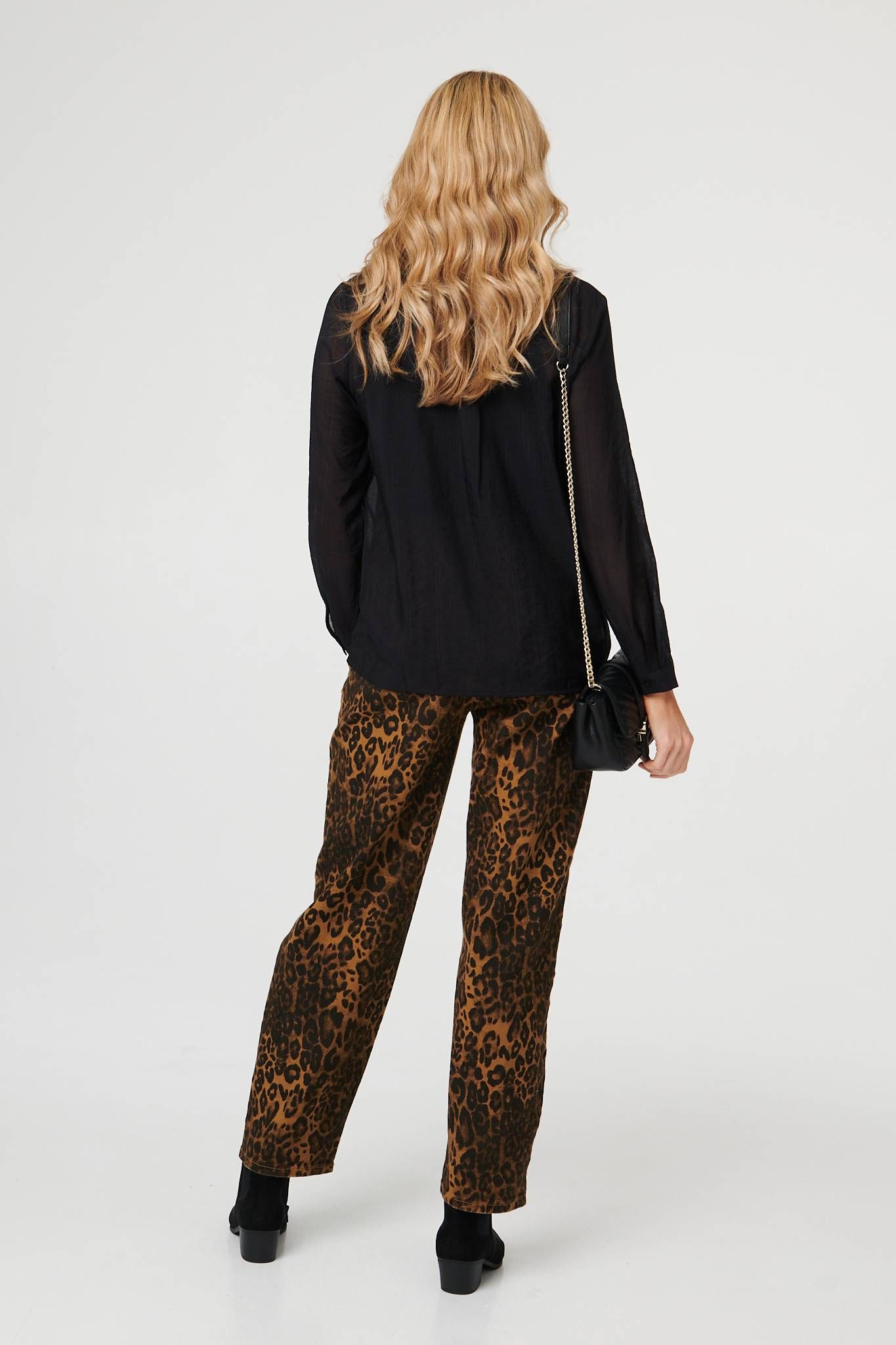 Izabel London Semi Sheer Layered Long Sleeve Shirt
