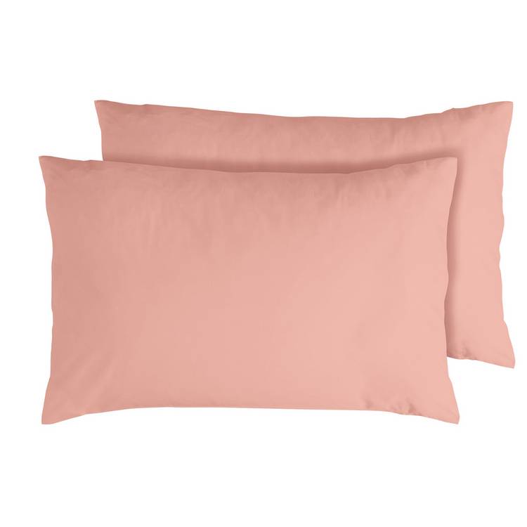 Habitat Egyptian Cotton Standard Pillowcase Pair - Blush