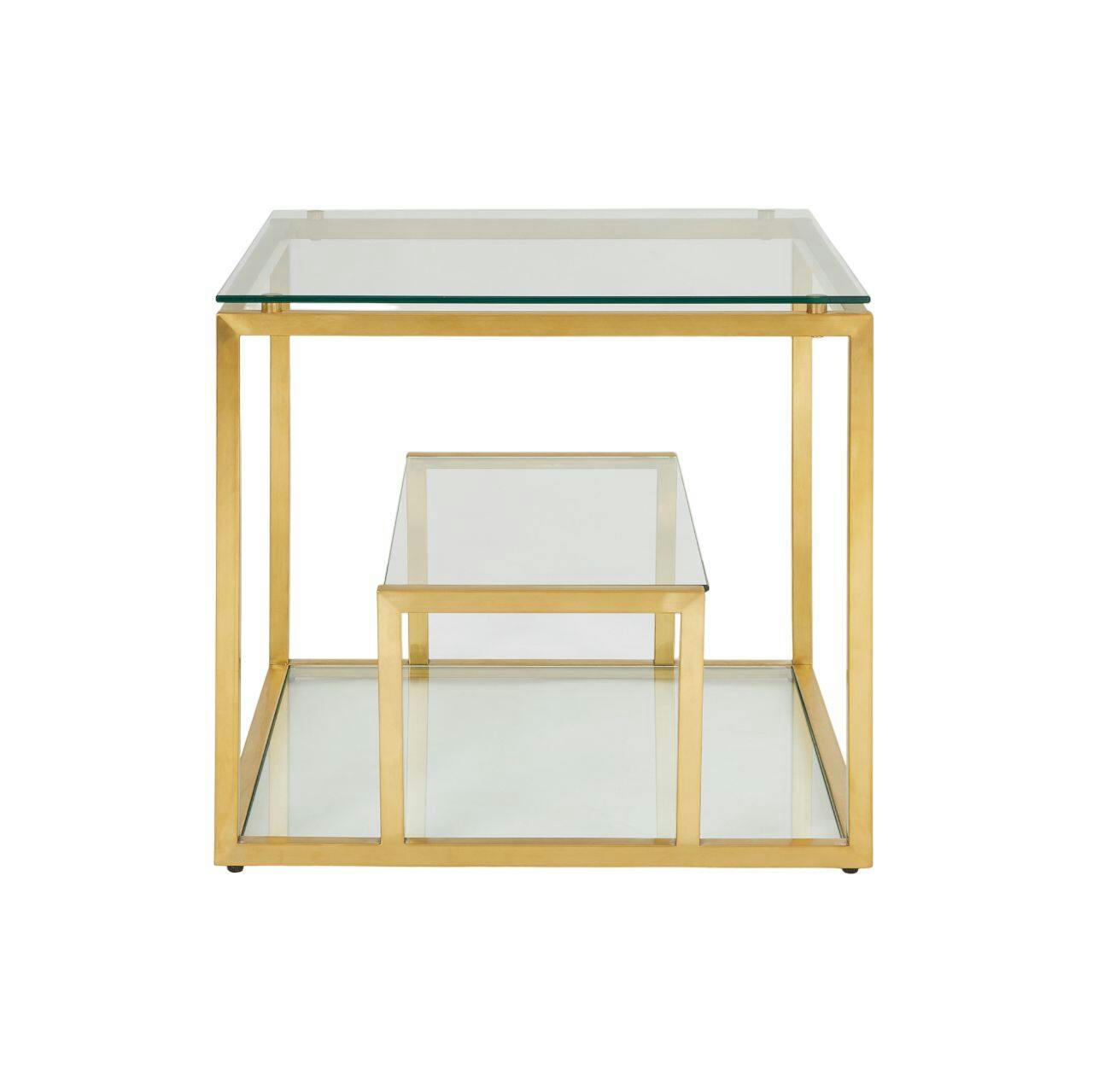 Home Gear 3-Tier End Table with Half Shelves