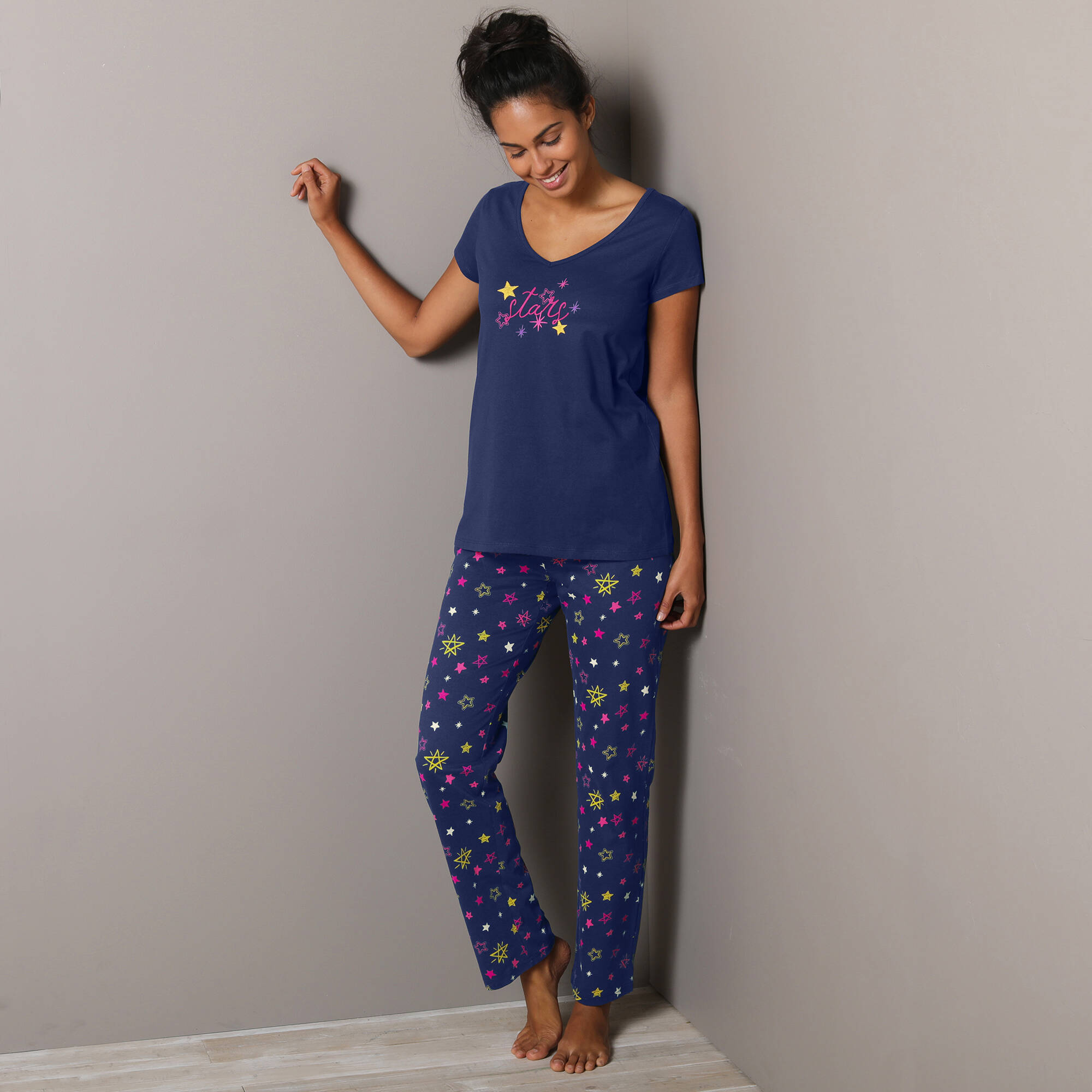 Pantalon de pyjama imprimé étoiles Estrella - coton