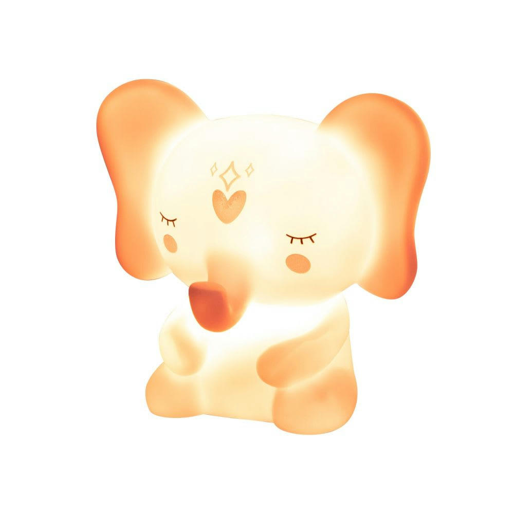 - Veilleuse éléphant rose avec motifs LED