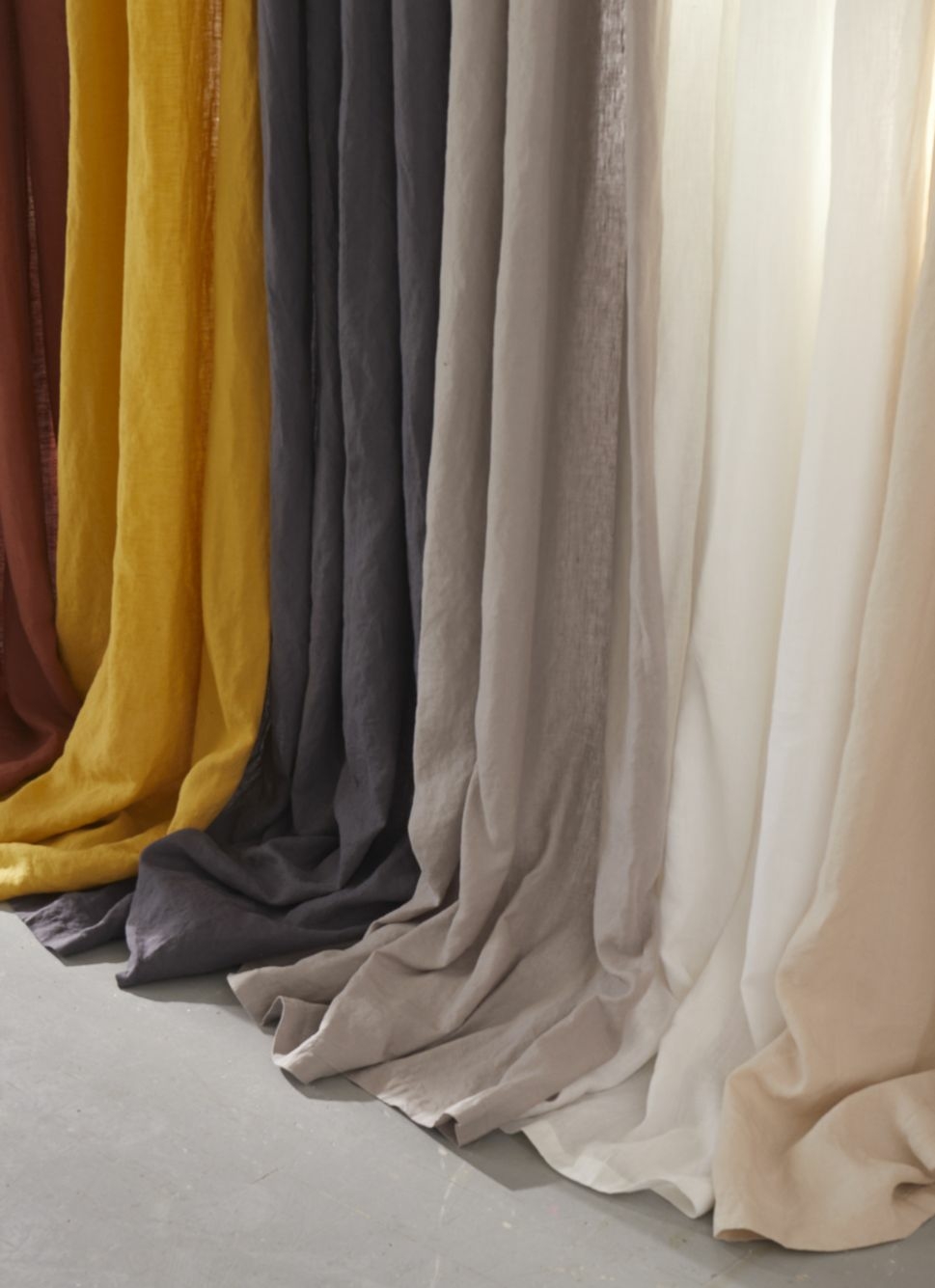 RIDEAU EN LIN LAVÉ UNI SABLE