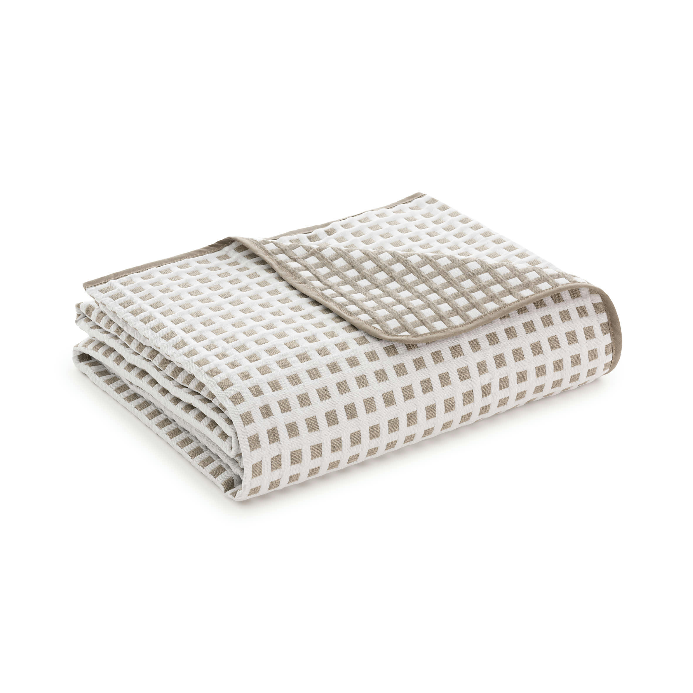 EMILY - Couvre lit en coton aluminium 270x270