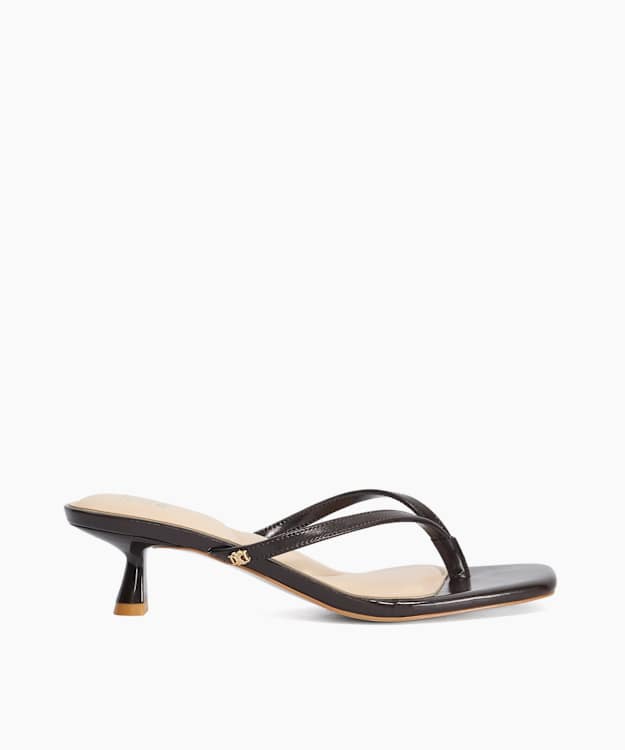 Martinii Brown - Kitten Heel Toe Post Sandals