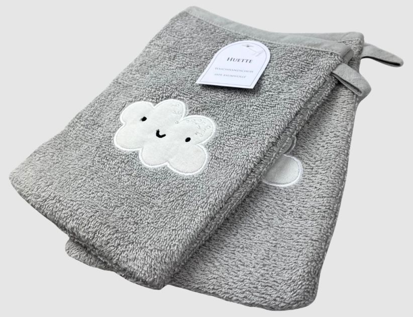Waschlappen Wolke Grau 2er Set