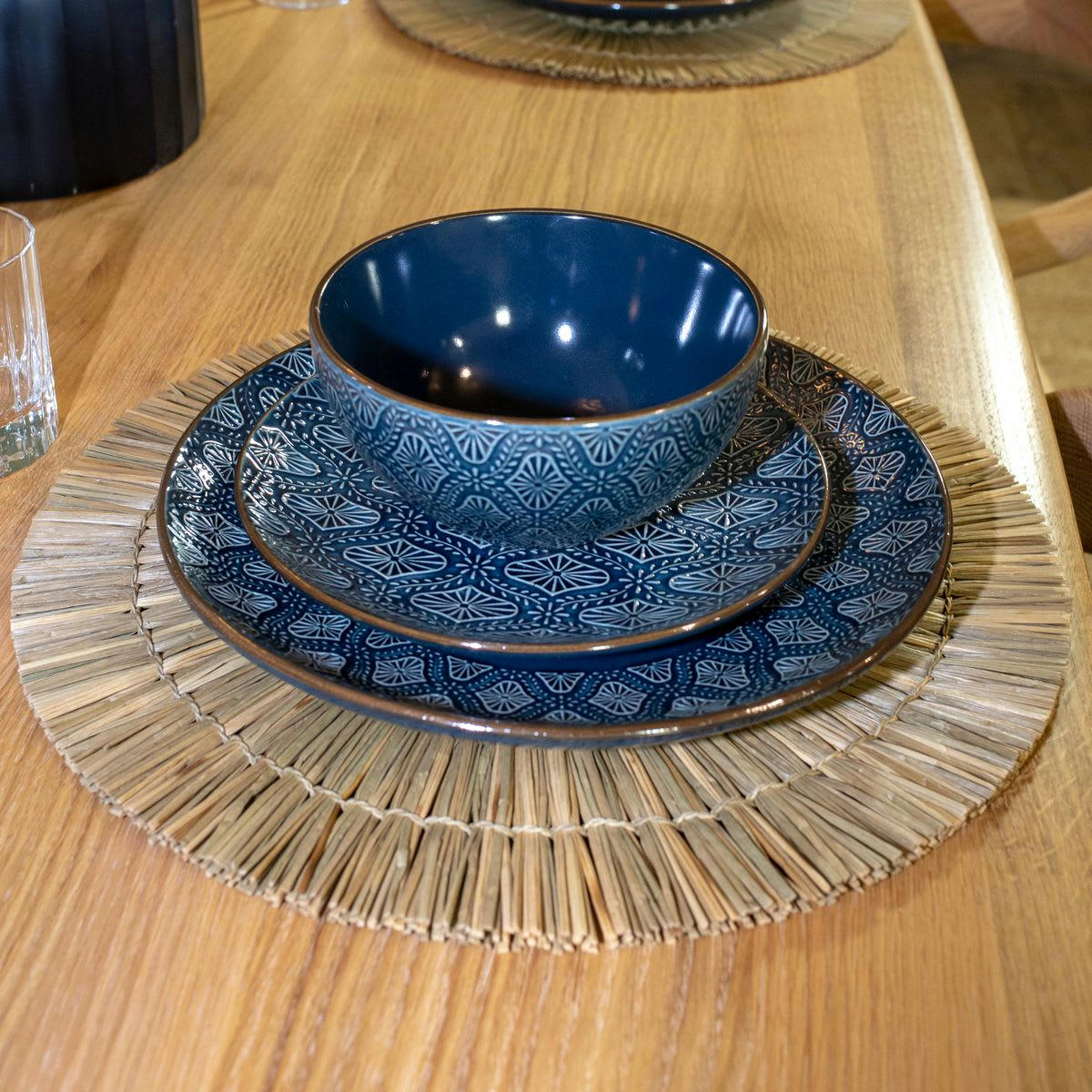 PAROS - Lot de 4 set de table en raphia Ø38cm