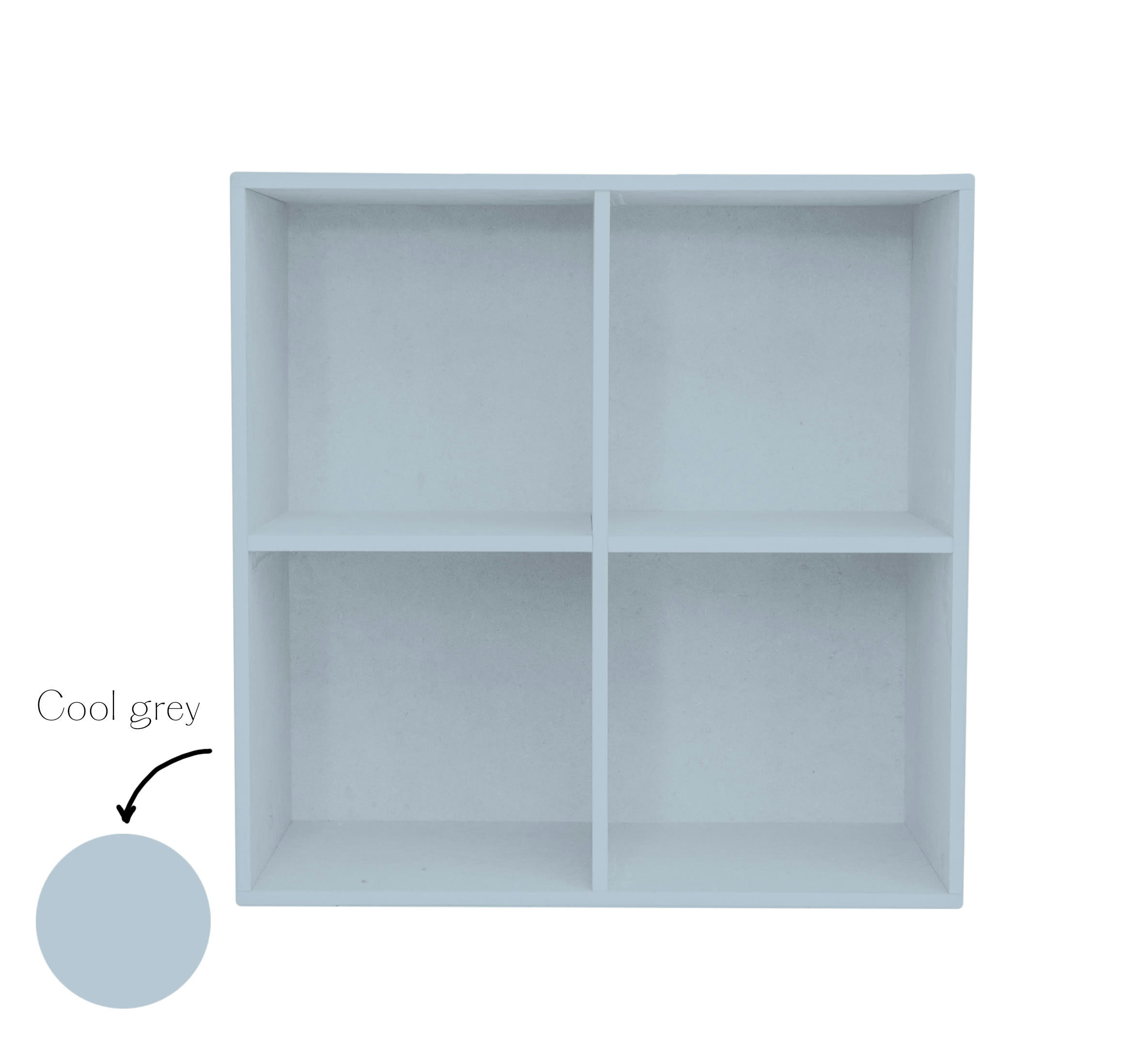 KIRA - Étagère en MDF laqué en couleur gris glace.