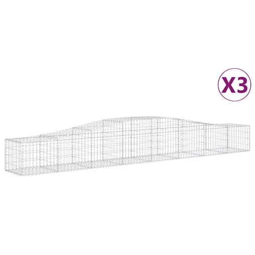 NNEVL Arched Gabion Baskets 3 pcs400x50x40/60 cm Galvanised Iron