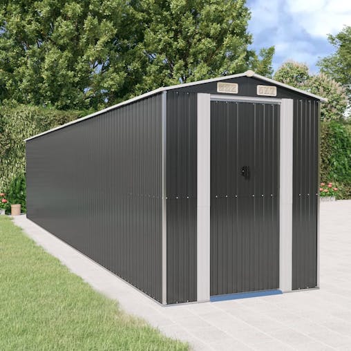 NNEVL Garden Shed Anthracite 192x938x223 cm Galvanised Steel