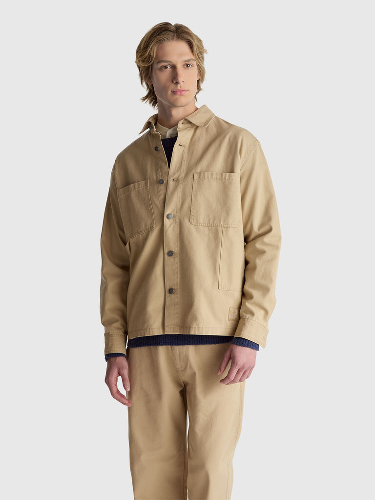 Overshirt in pure cotton
