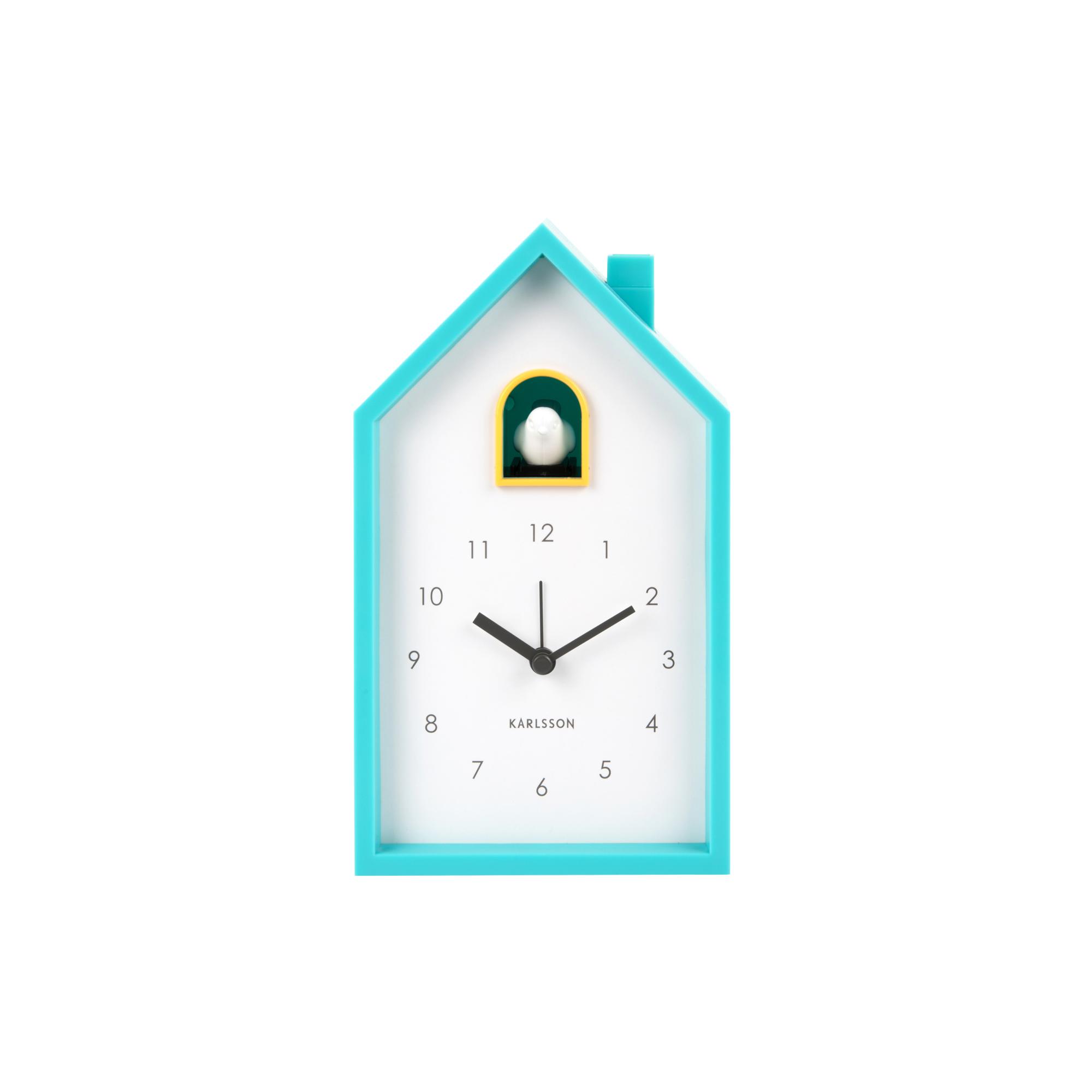 Karlsson wekker Modern Cuckoo - blauw - 6x12x20cm