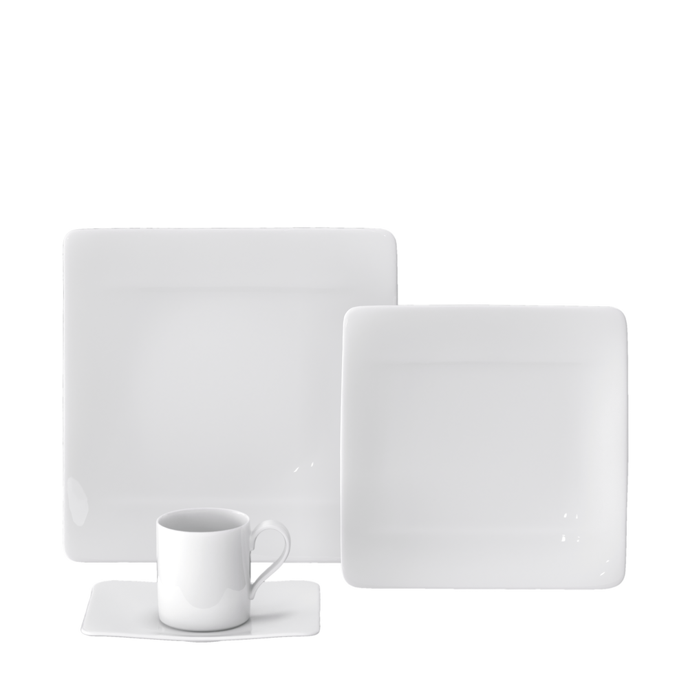 Modern Grace Dinnerware set - White, Premium Bone Porcelain