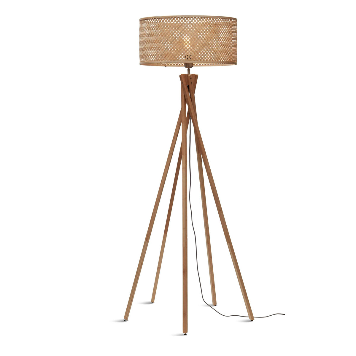 GOOD&MOJO vloerlamp Java - bruin - Ø50cm