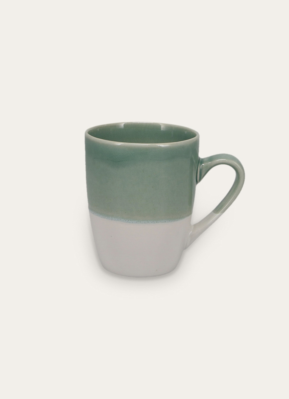MUG EN GRÈS RÉACTIF VERT DE GRIS