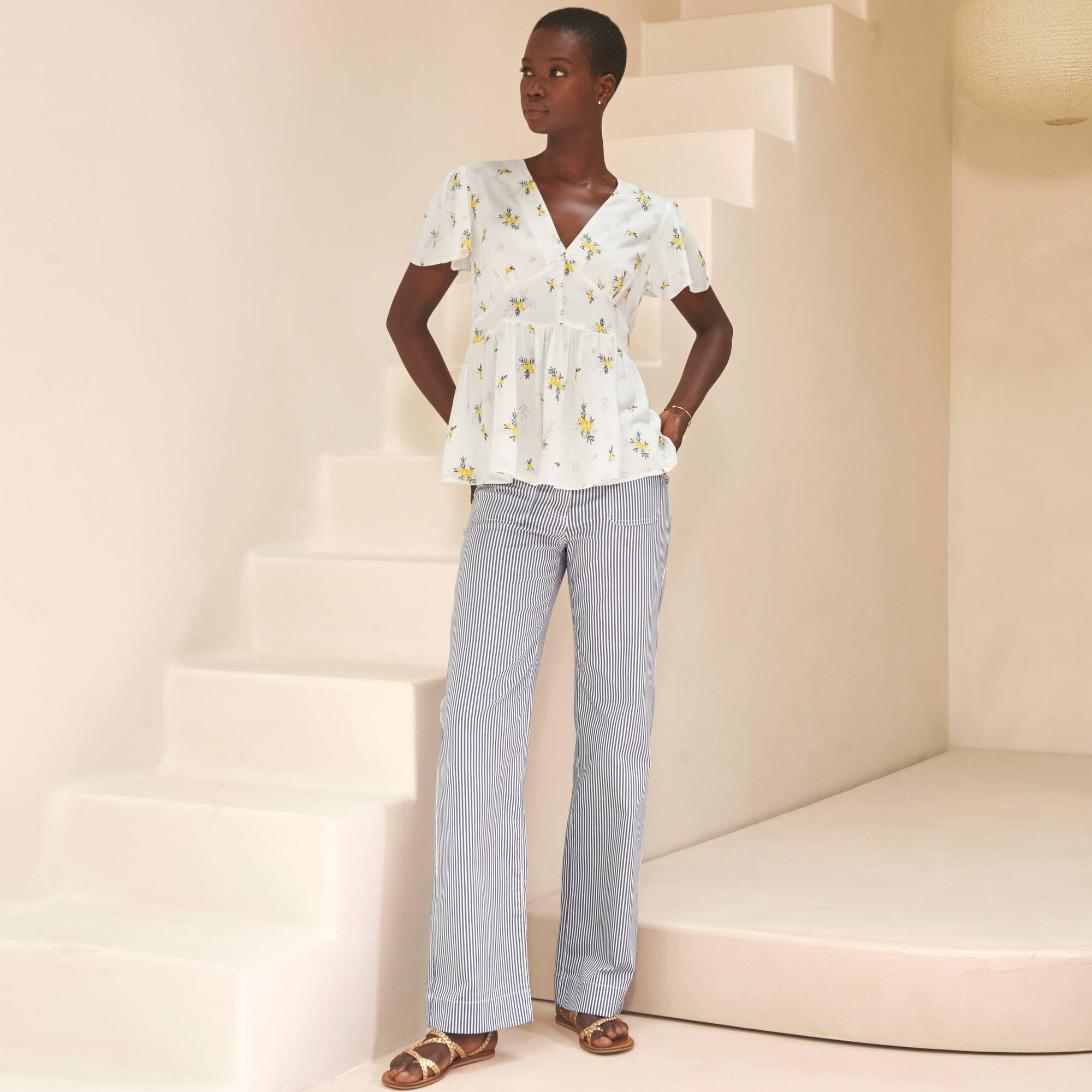 Blouse à basque imprimée