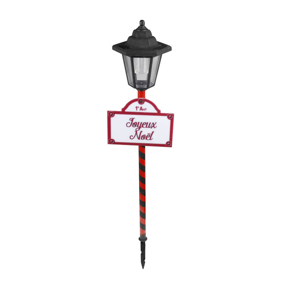 Borne solaire 1 LED panneau Joyeux No&euml;l