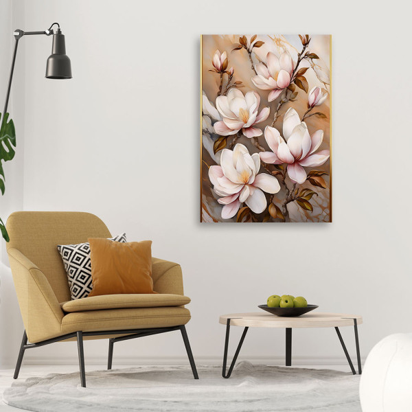 Feeby Obraz na płótnie, Kwiaty Magnolii Natura Botanika 40x60