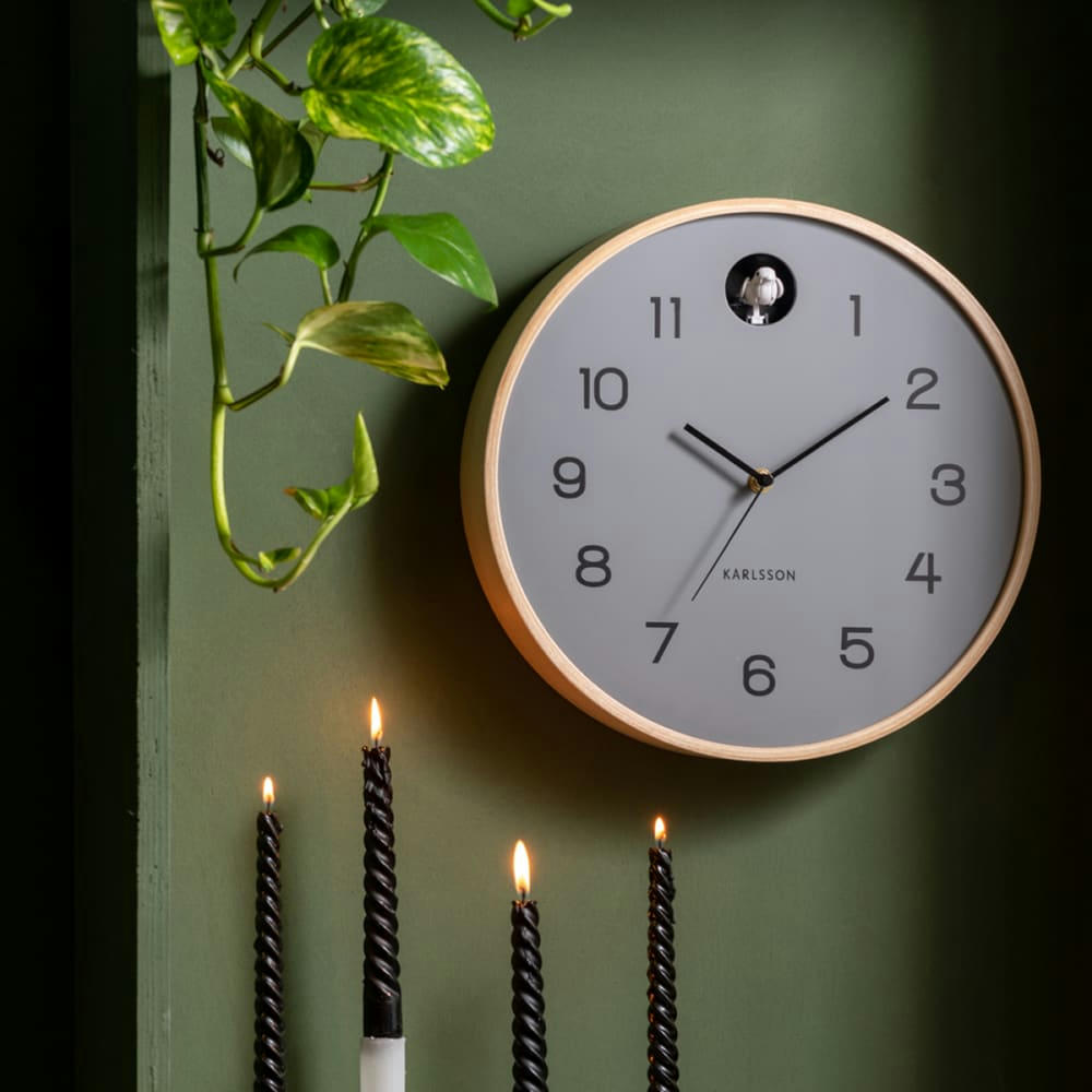 COUCOU - horloge murale coucou gris diam 31,5cm