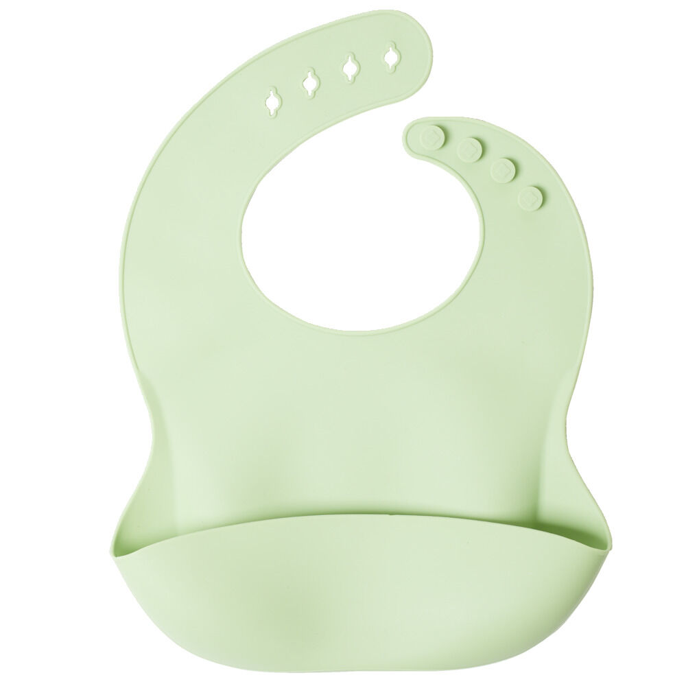 Bavoir bébé en silicone ramasse miette et ajustable 22x30cm (2 modèles)
