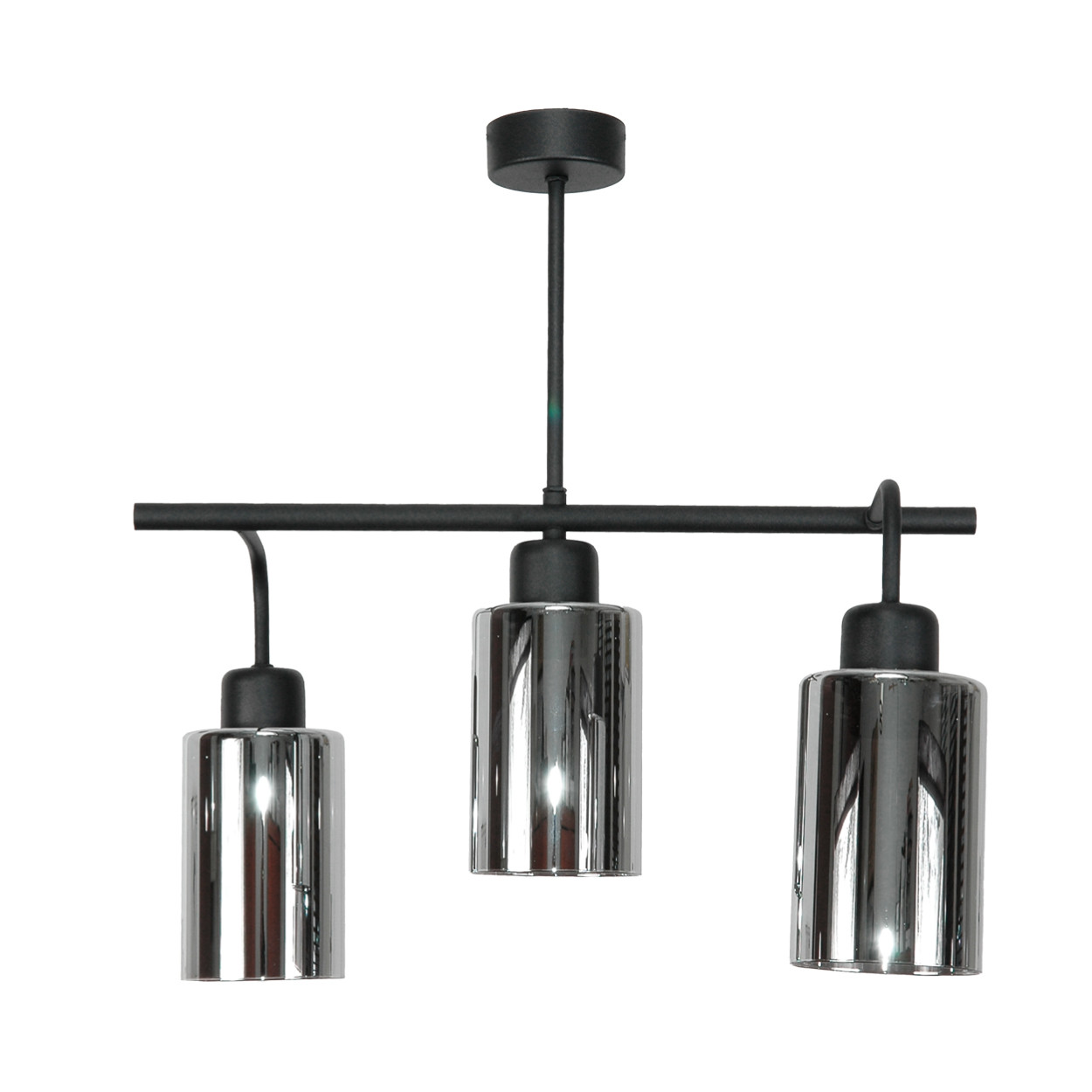 Lampa sufitowa EDYLIT czarna nad stół do kuchni 3xE27 BASTER 15-384