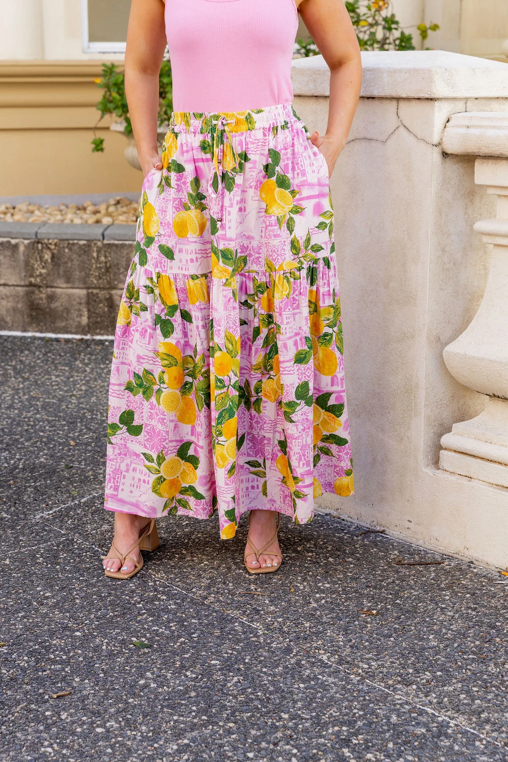 Vivien Linen Blend Skirt in Themis