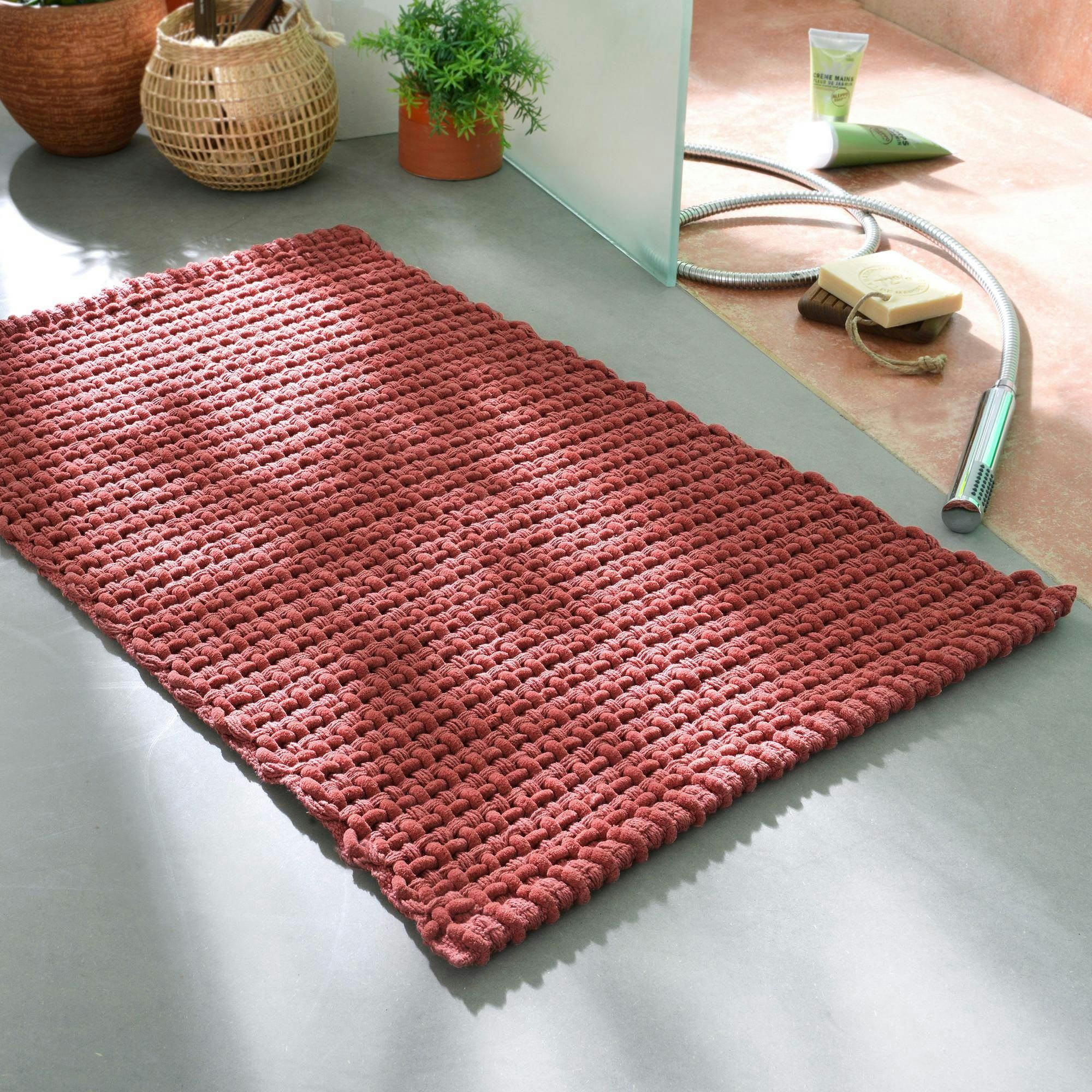 TRESSADOUX - Tapis de bain 50x80 rose bois de rose en polyester
