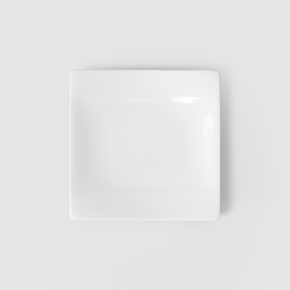 Modern Grace Appetizer/ Bread Plate - White, 6.3'' x 6.3'', Premium Bone Porcelain