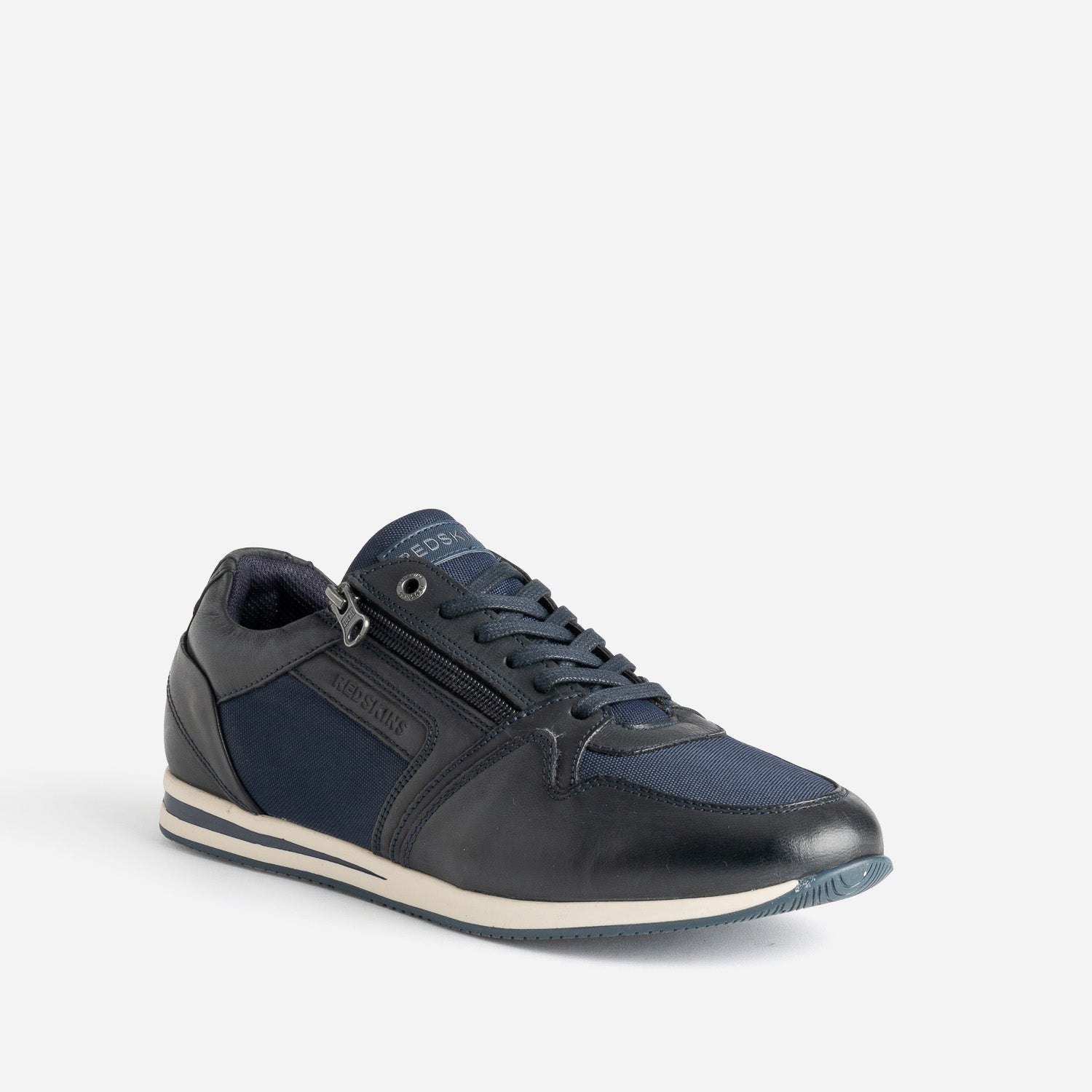 Tennis REDSKINS bleu marine en cuir et toile