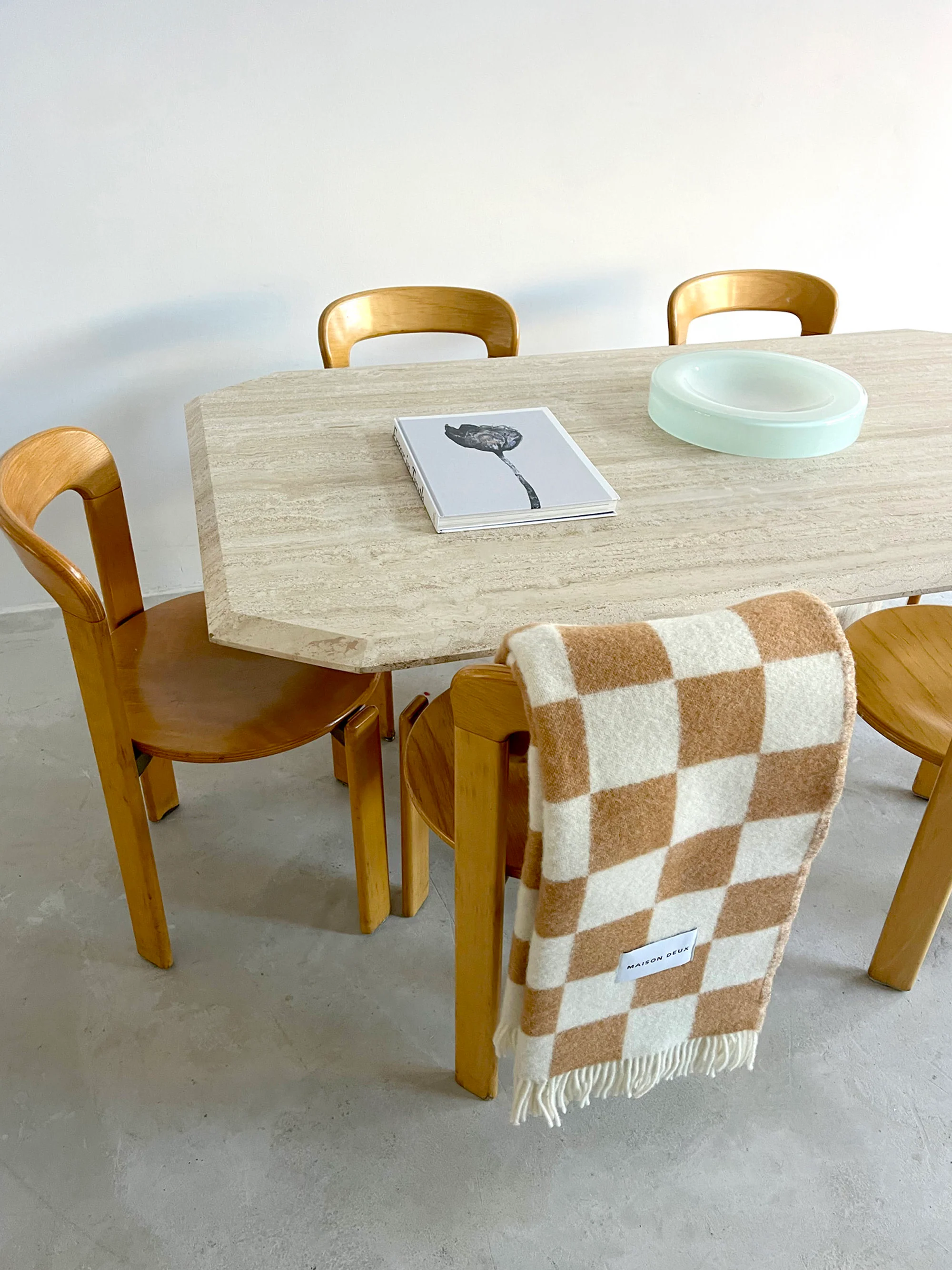 Woll-Wurfdecke Checkerboard mit Karomuster
