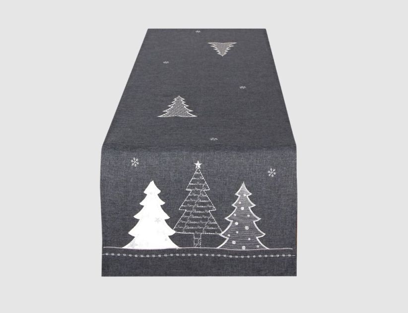 Tischläufer Tannenbaum Grau