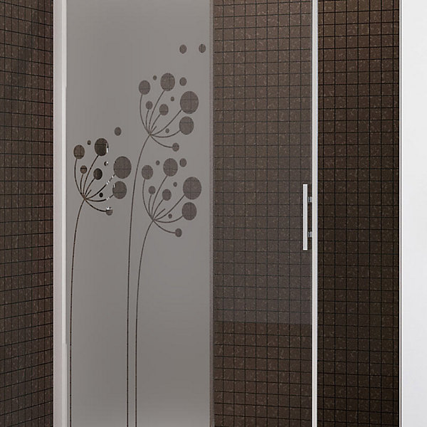Film Fenêtre Anti Regard Occultant - FLEURS ARTISTIQUES - Stickers Autocollant Brise-Vue pour Vitre &Porte de Douche - 145x55cm
