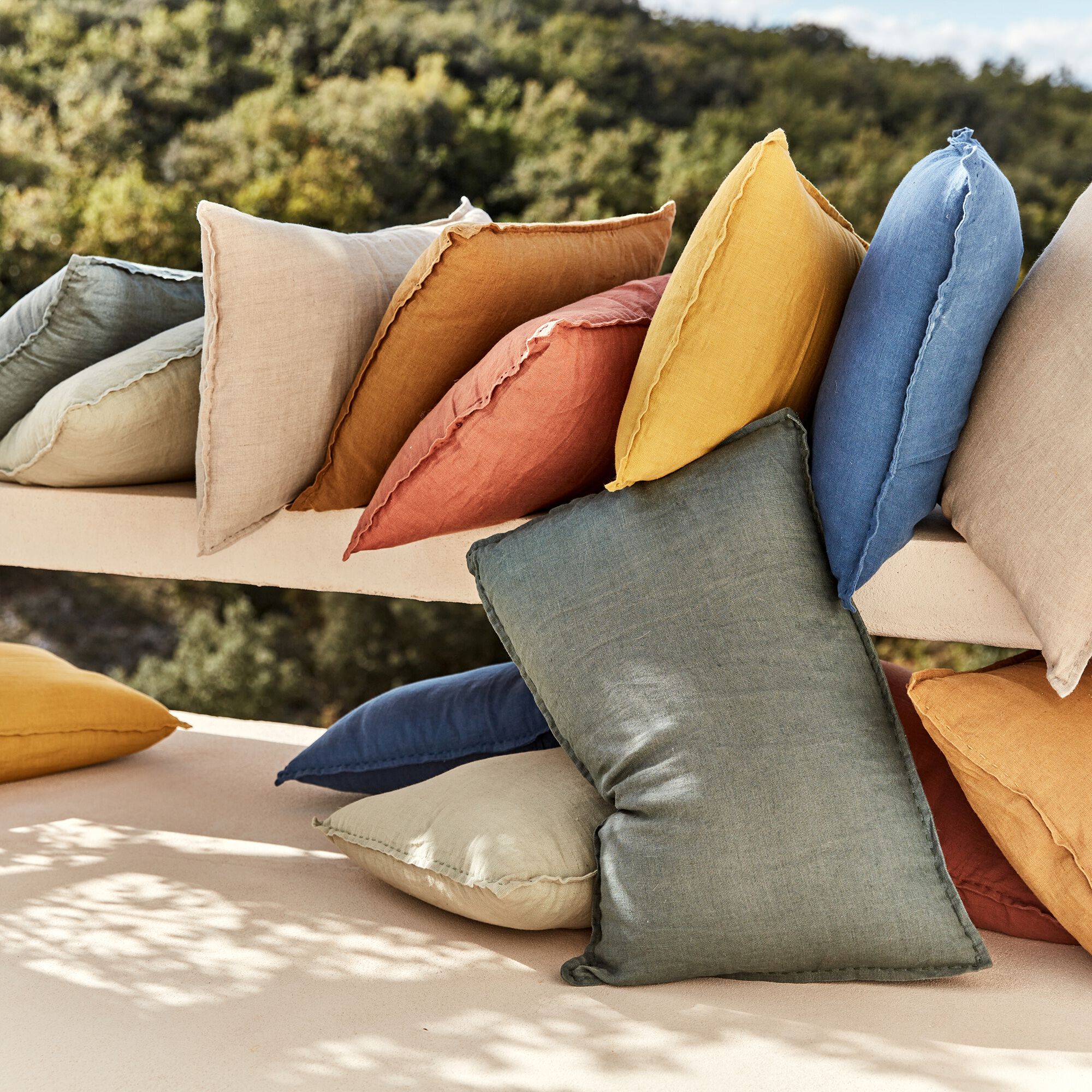 VINON - Coussin en lin lavé 40x60cm - jaune archillea