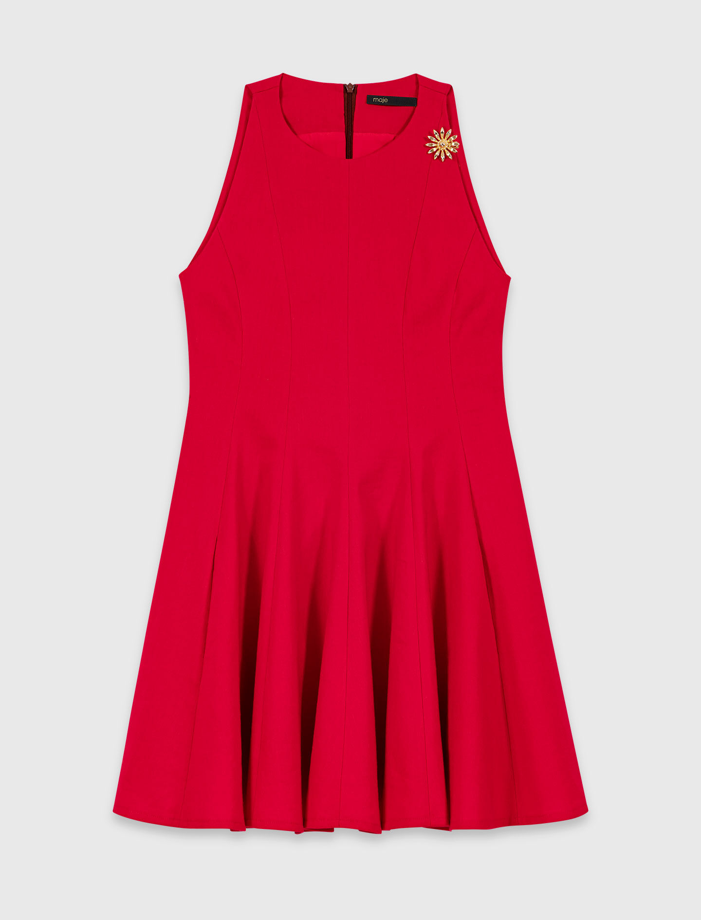 Robe courte évasée en lin mélangé