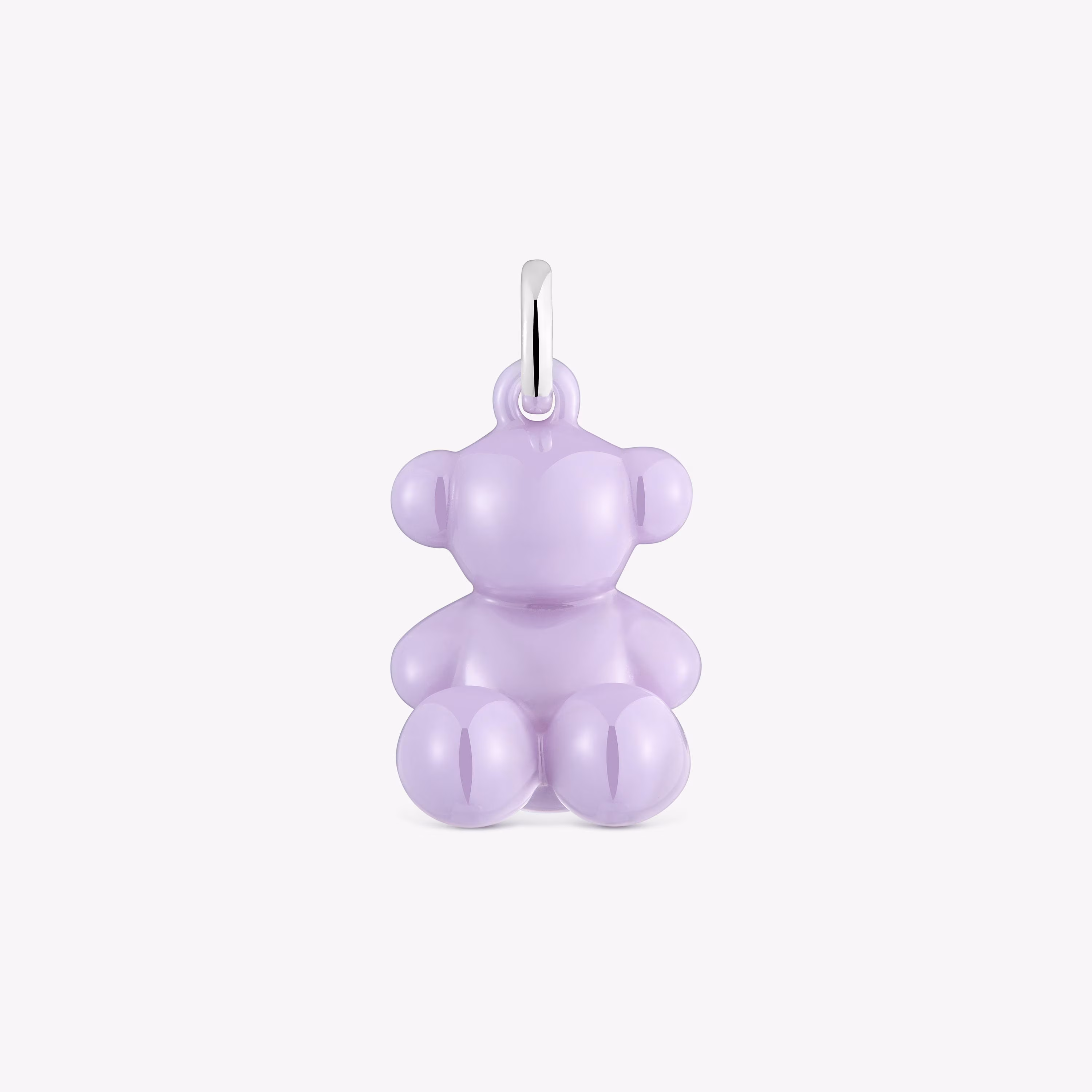 Colgante oso de plata y cerámica lila Bold Bear