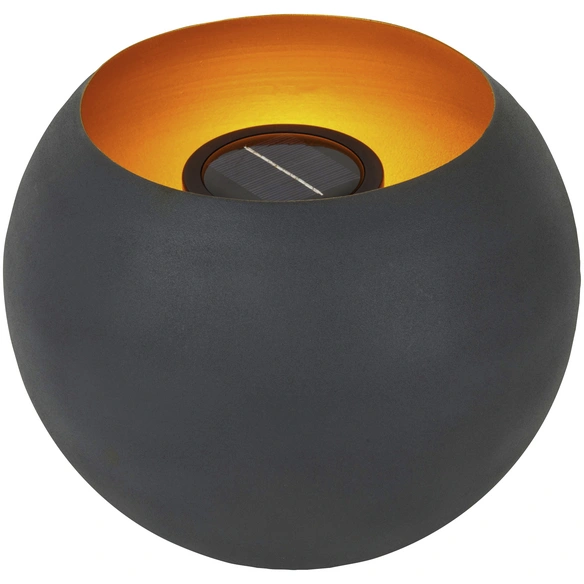 LED-Solarleuchte »TIMEA«, Ø: 25 cm, dunkelgrau, Flammeneffekt