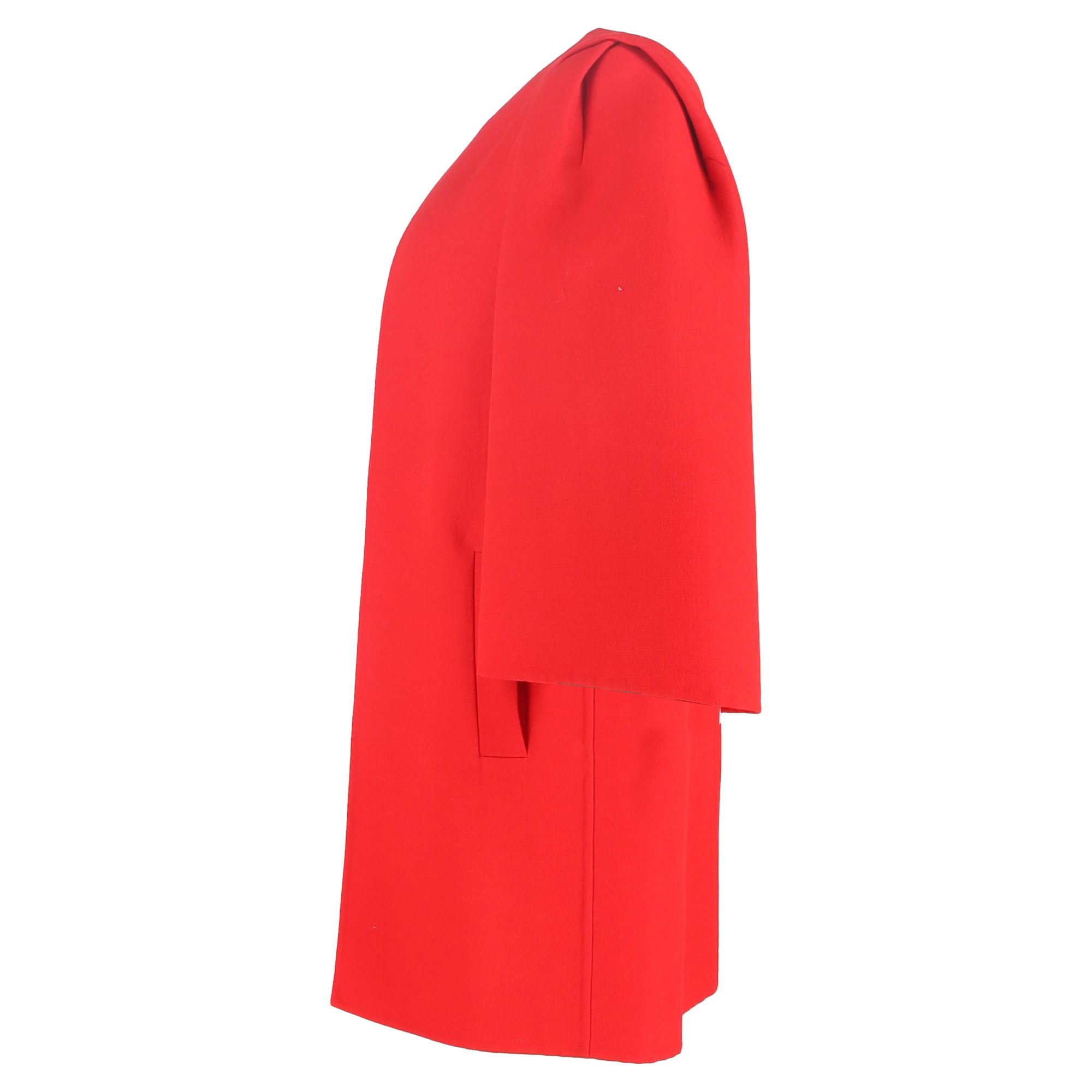 Akris Preloved Double-Face Open Coat in Red Wool