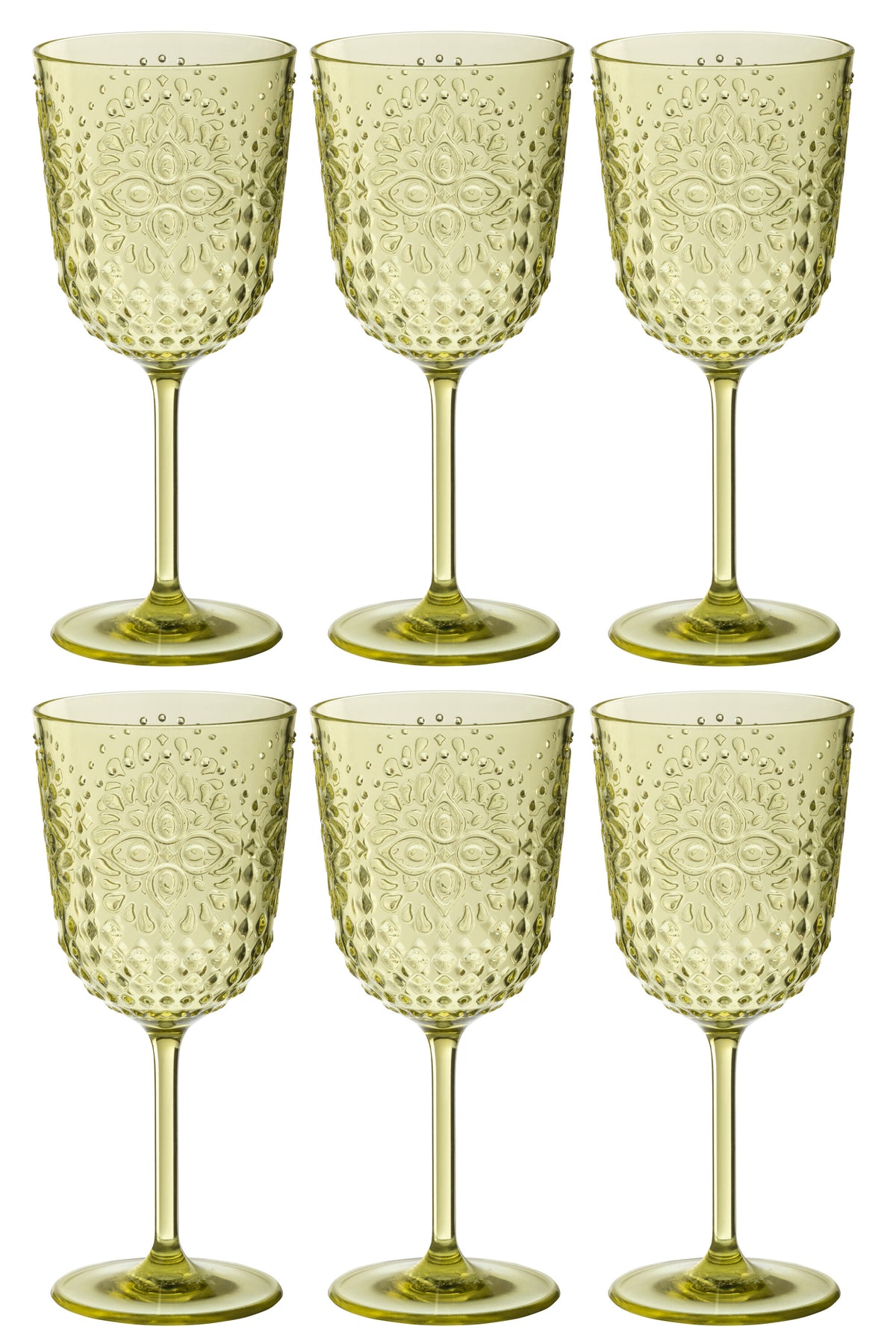 J-Line wijnglas - kunststof - groen - doos van 6