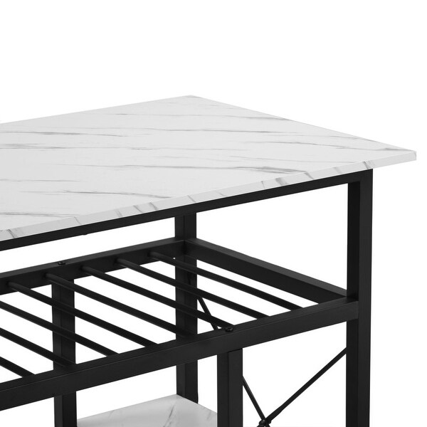 Kitchen Island with Large Worktop &Wood Tabletop, Prep Table