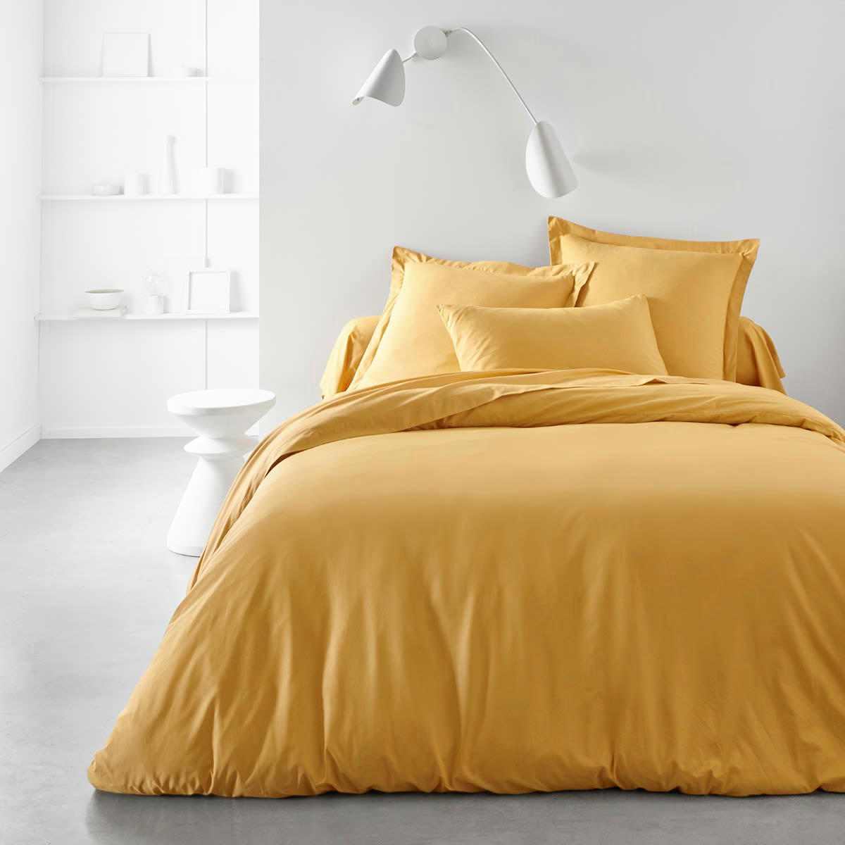 ESSENTIAL - Drap housse en Coton Jaune 180x200 cm