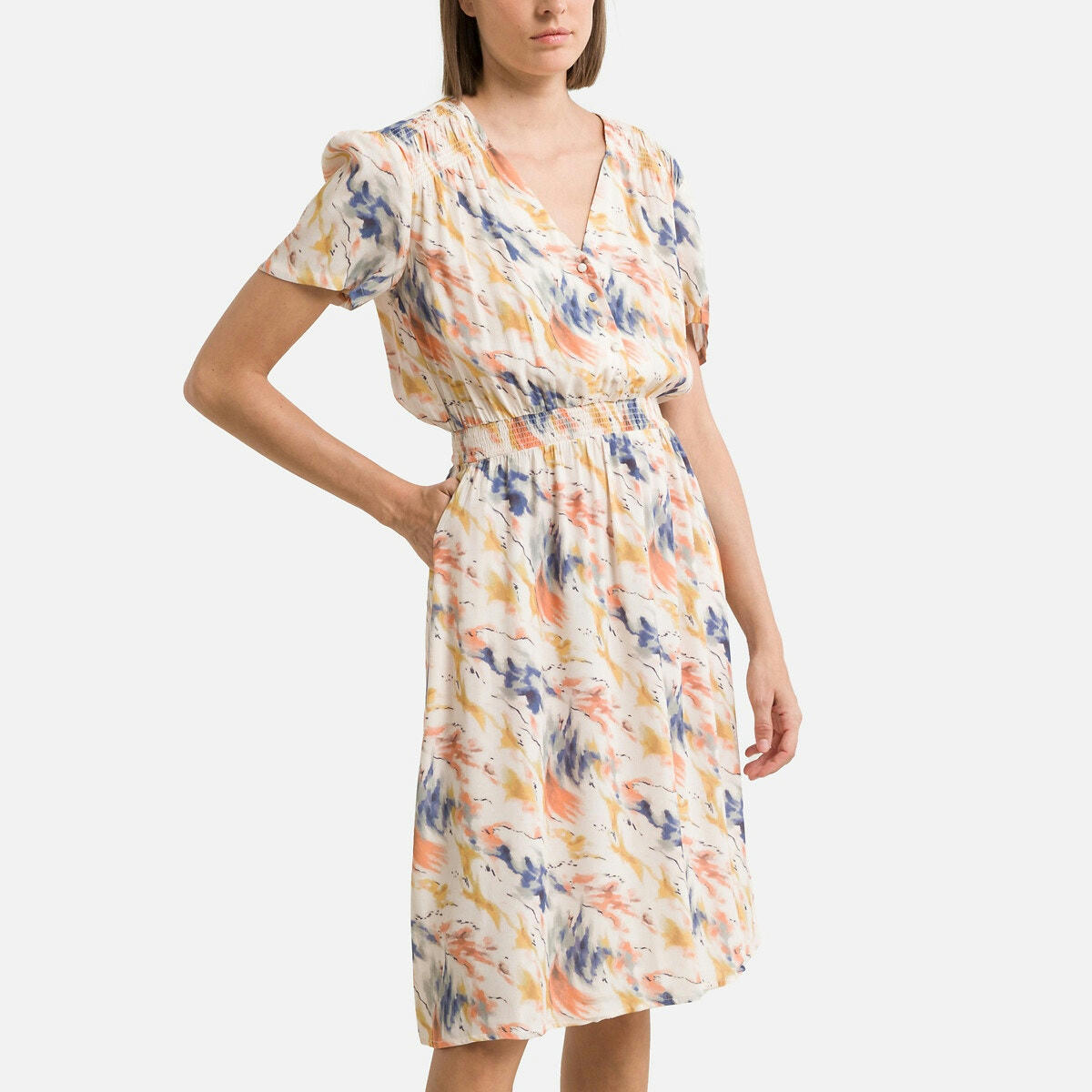 Robe manches courtes boutonnée