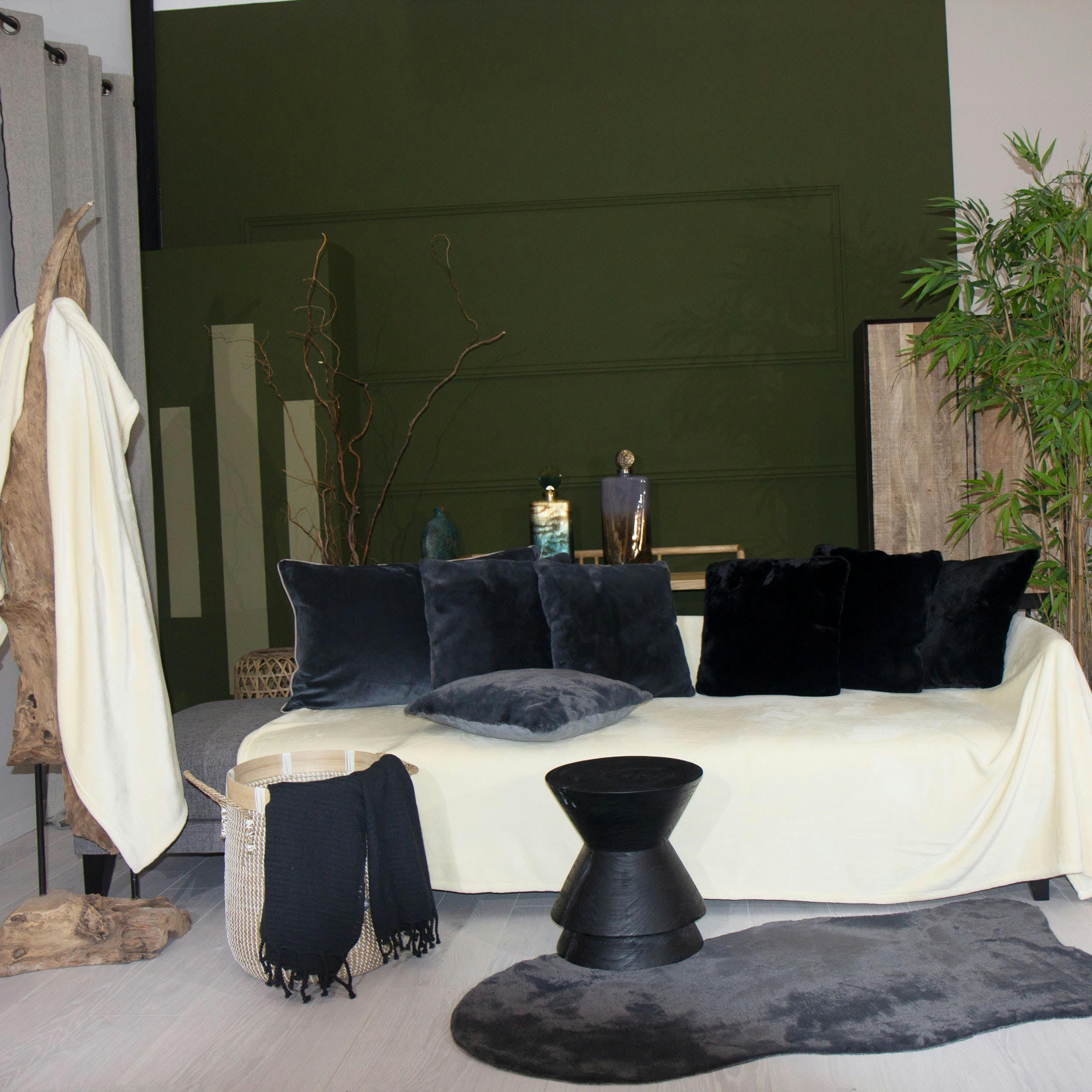 FINESSE - Plaid en fibre synthétique beige 130x170