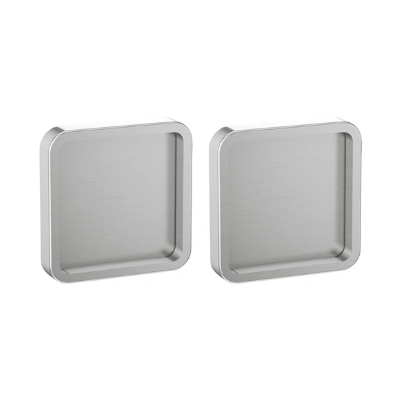 Griffmuschelpaar, edelstahlfarben matt, Aluminium
