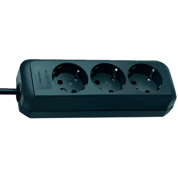 Steckdosenleiste »Eco-Line«, 3-fach schwarz 1,5m
