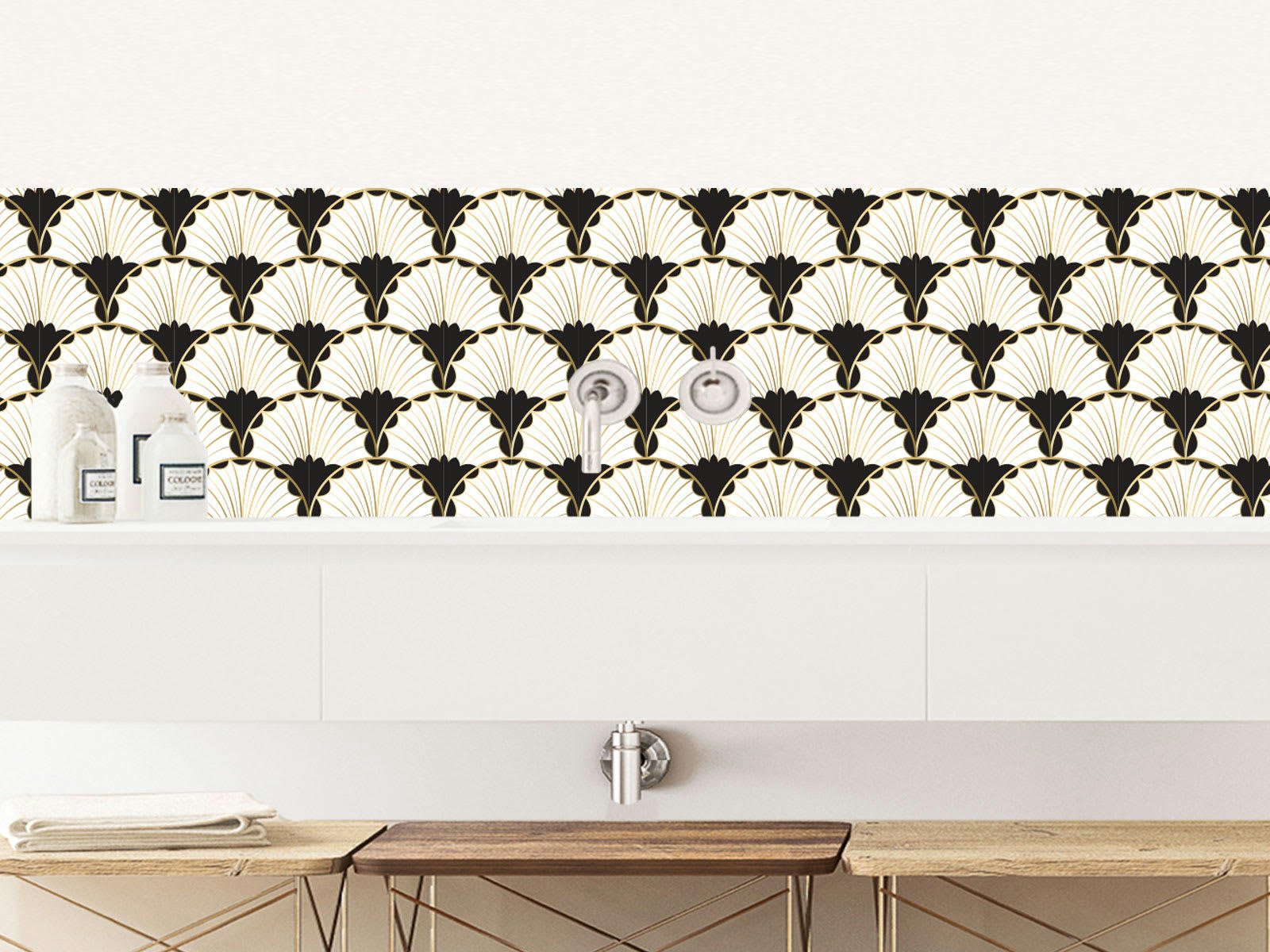 - Crédence adhésive nouvelle vague noir 40cmx2m