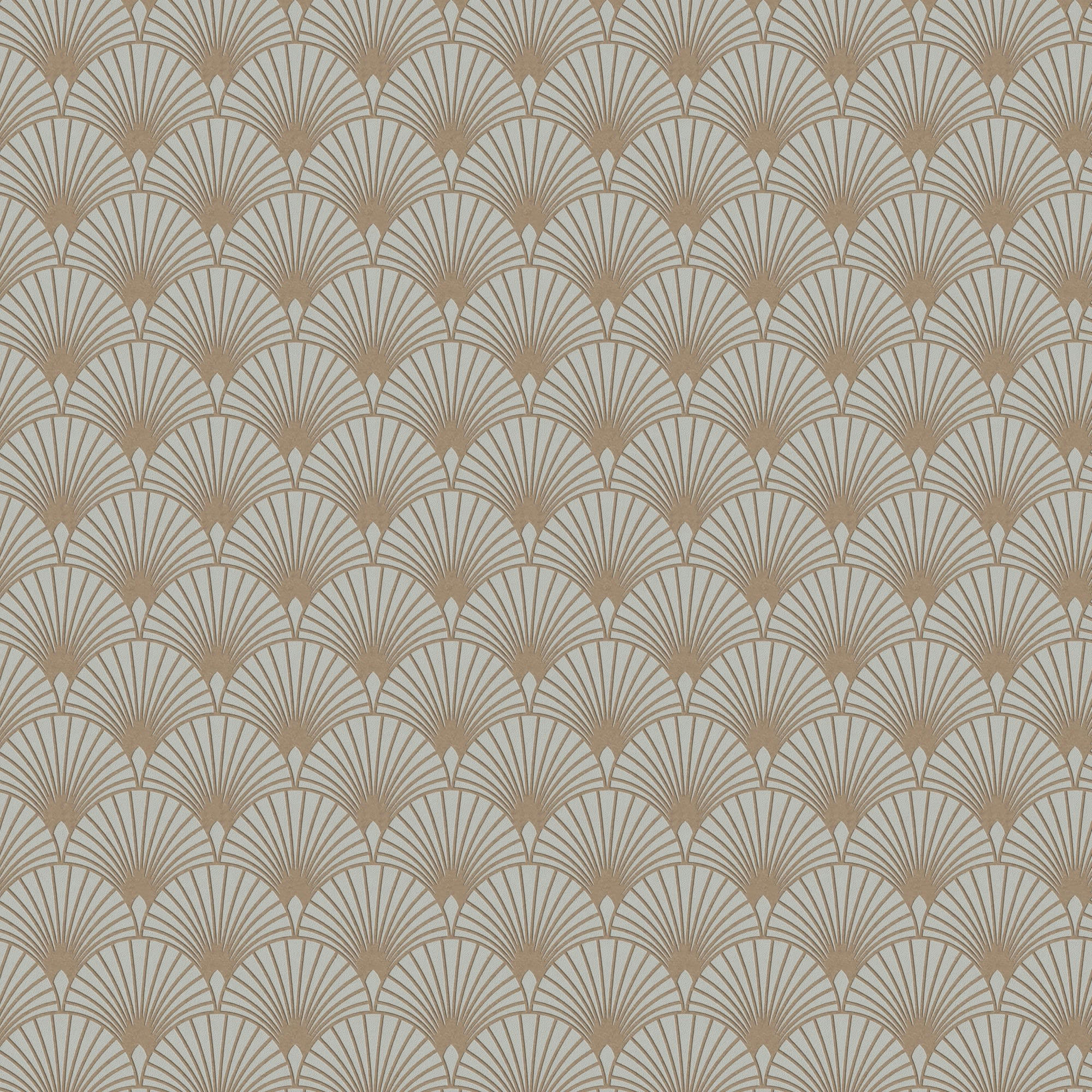 - Papier peint intissé Gatsby art déco écailles beige or 1005x52cm