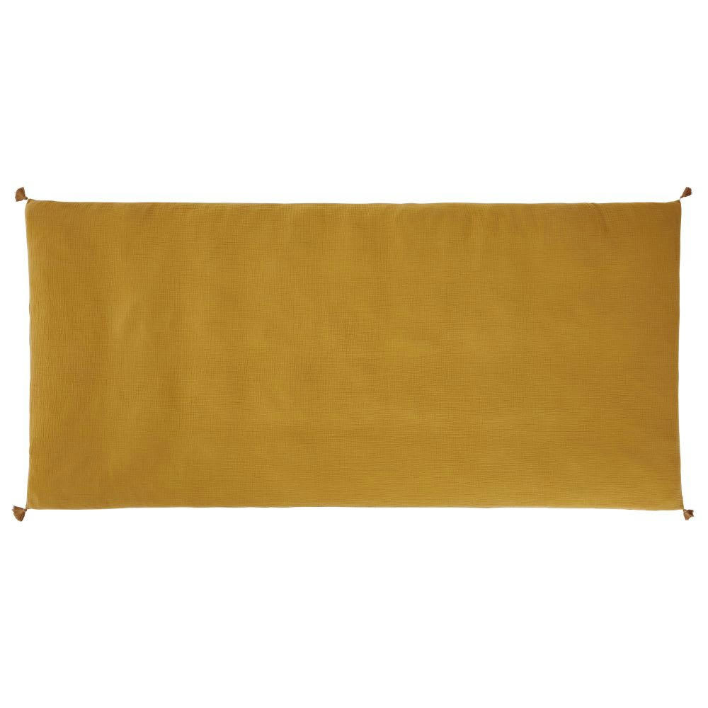 - Housse de matelas de sol en gaze de coton bio ocre 90x190